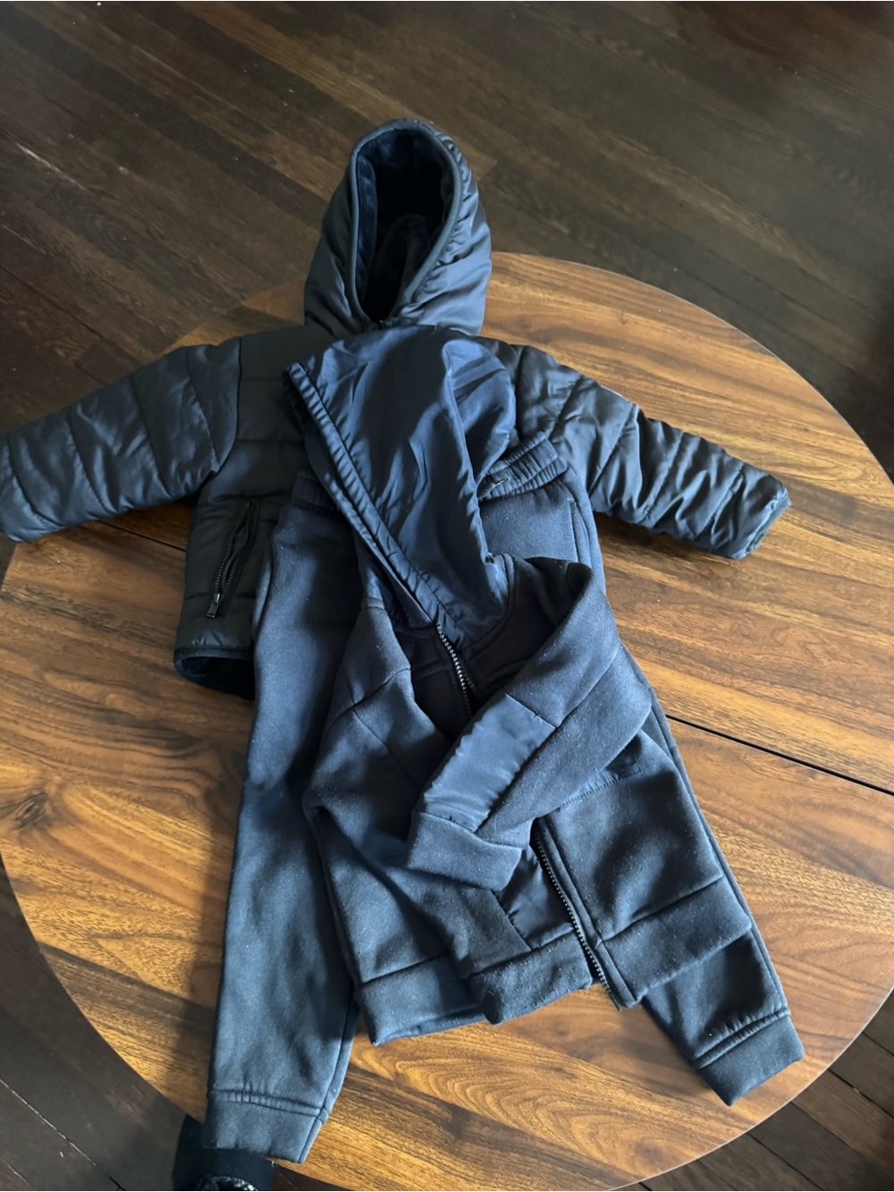 Body Glove Kids 3 piece black winter set with Hooded Puffer Jacket